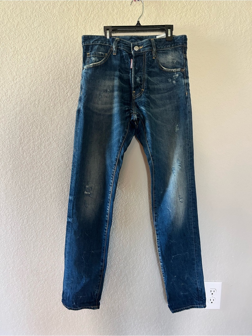 DSQUARED2 Men's Blue Slim Straight Jeans